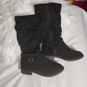Wonder Nation Girls Black Knee High Boots Youth Size 13